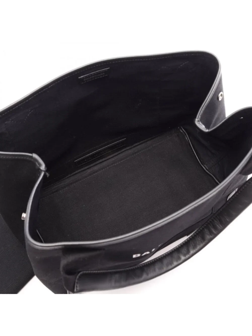 Balenciaga Tote Bag Navy Cabas S Black Leather